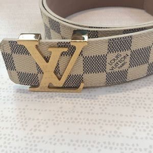 White checker Louis Vuitton Belt